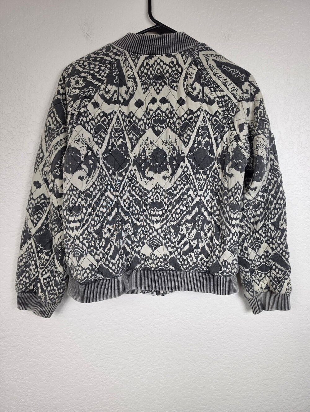 Free People Gray Patterned Bomber Jacket - Picture 4 of 4